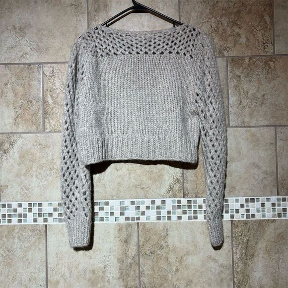 LoveShackFancy Larson Cropped Pullover Knit Sweater Size S - Picture 3 of 5